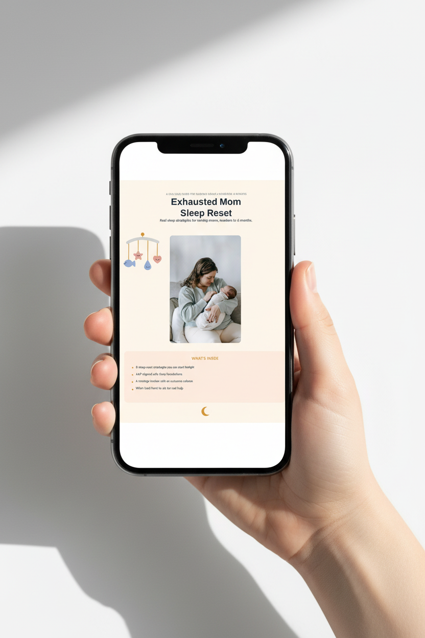 Exhausted Mom Sleep Reset Phone Mockup